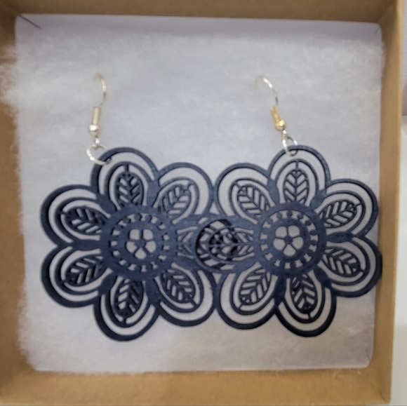 3/$21 Boho navy blue earrings- handmade - Picture 1 of 3
